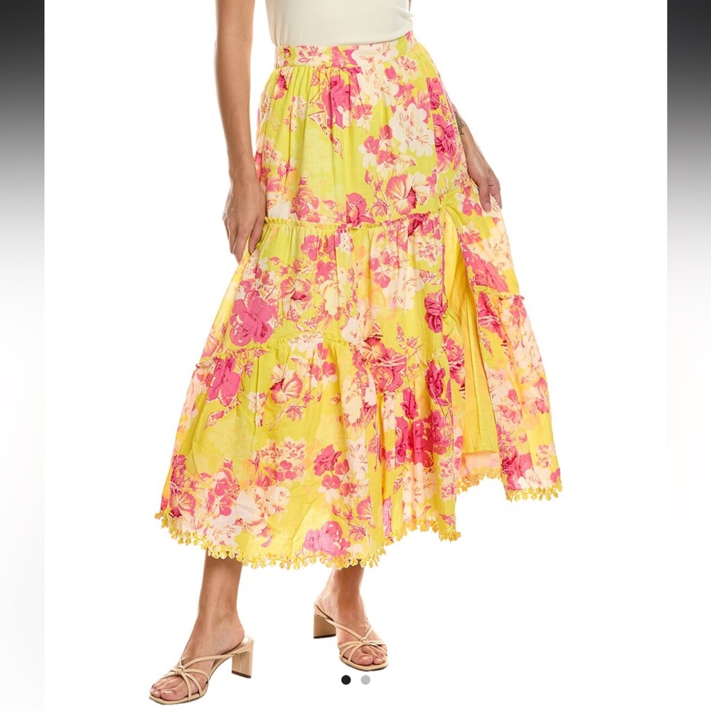 NWT Hemant and Nandita Embroidered Floral Print Crop Top and Midi Skirt Set - M - Picture 6 of 9